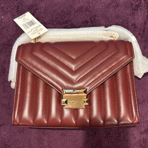 Michael Kors Burgundy Quilted Shoulder Bag